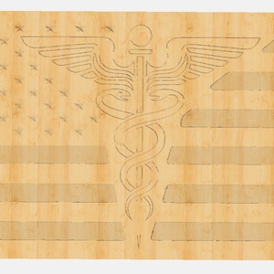 EMT Nurse US Flag Template CNC .c2d Downloadable File