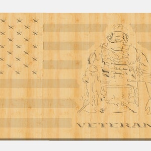 US Soldier Veteran Flag Template CNC .c2d Downloadable File