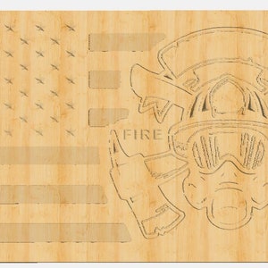 Fire fighter Mask US Flag Customizable Template CNC .c2d Downloadable File