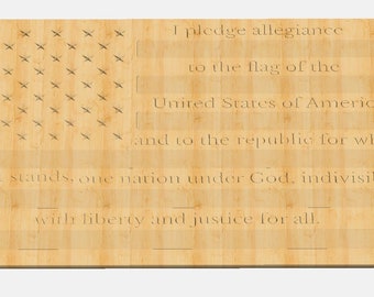 Pledge Of Allegiance US Flag Template CNC .c2d Downloadable File