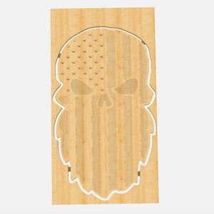 Bearded Skull American Flag Design For a Wood Flag, CNC file, .c2d Downloadable File for Carbide Create