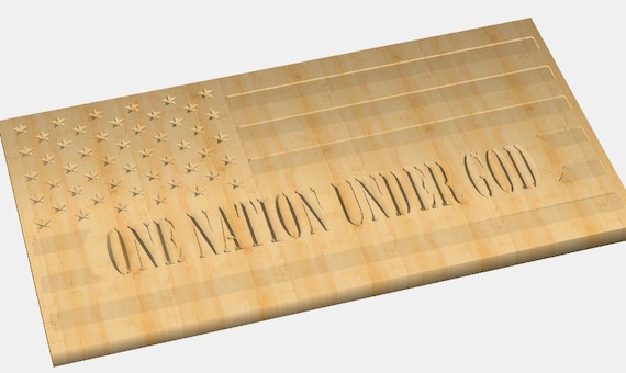 US Flag One Nation Under God Template CNC .c2d Downloadable