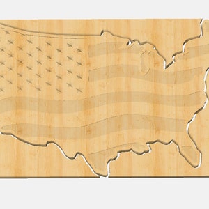 US Wavy Country Flag Template CNC .c2d Downloadable File