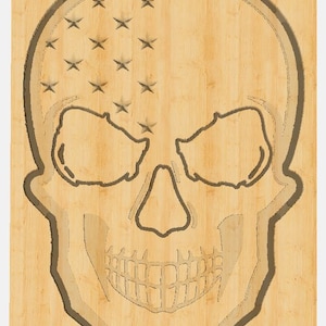 Skull With Stars Design For Wood CNC .c2d Downloadable File