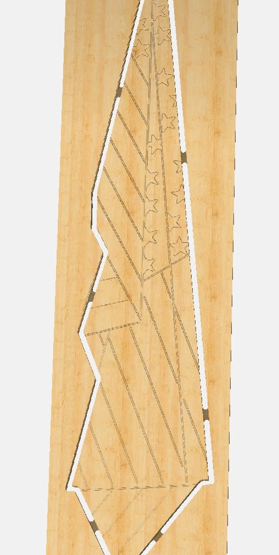 Draped Standing American Flag Template CNC c2d Downloadable Etsy