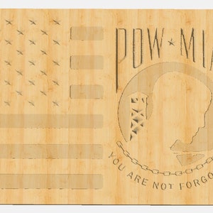 POW MIA American Flag Template CNC .c2d Downloadable