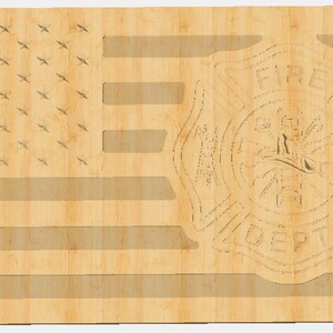 Fire Dept. First Responder US Flag Template CNC .c2d Downloadable File