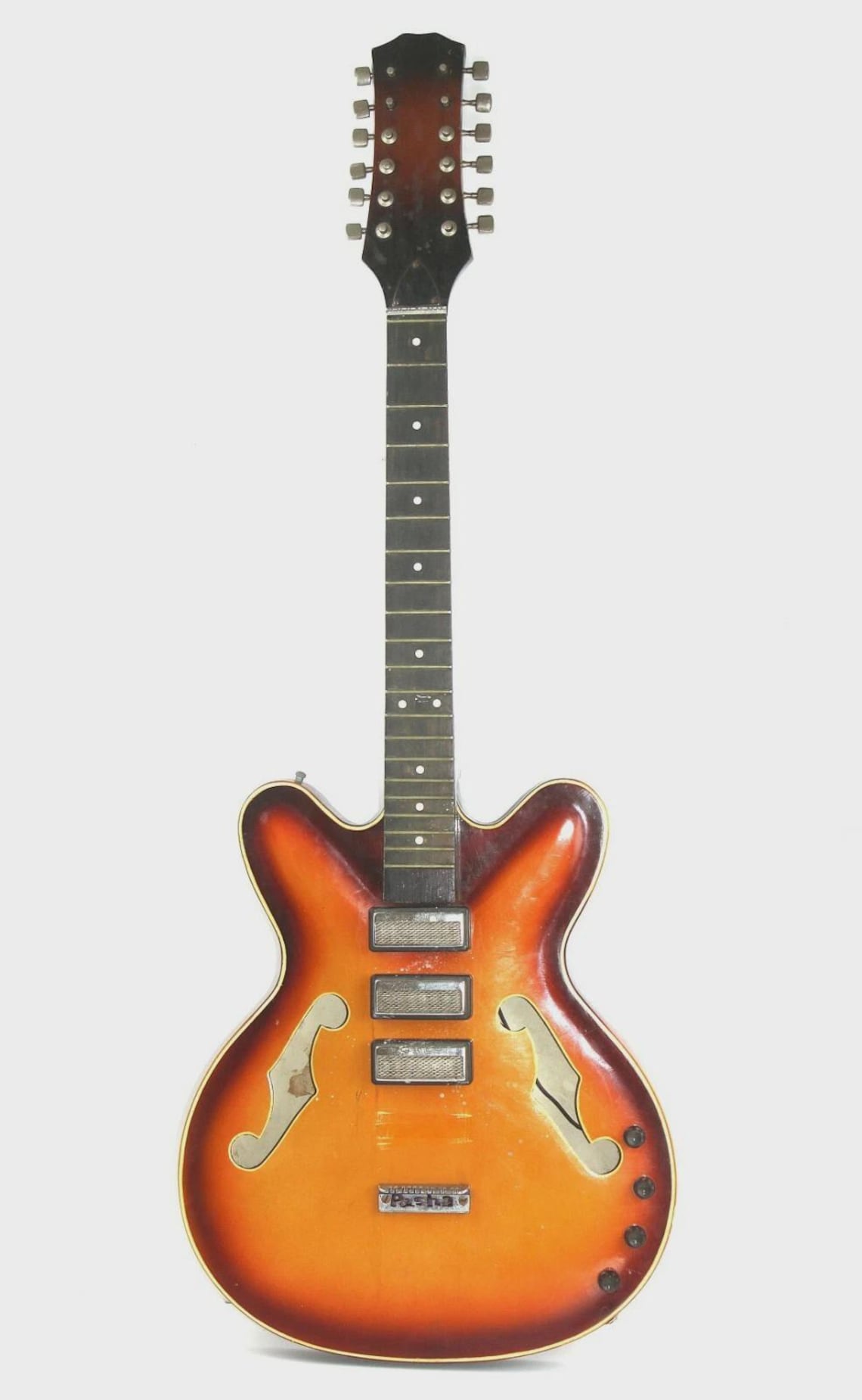 Vintage Soviet Maria 12 String Semi-Acoustic Guitar USSR Rare Retro Instrument, foto 1 di 5