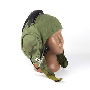 Original Flight helmet with radio communication headset 1979th