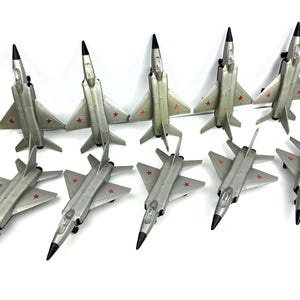 Set of 10 Soviet Su-15 Fighter Jet Models USSR Military Aircraft Toys