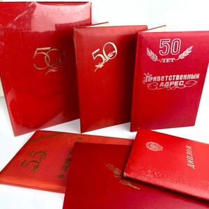 Lot of 6 Vintage Soviet Document Portfolios for Papers and Documents 1980s
