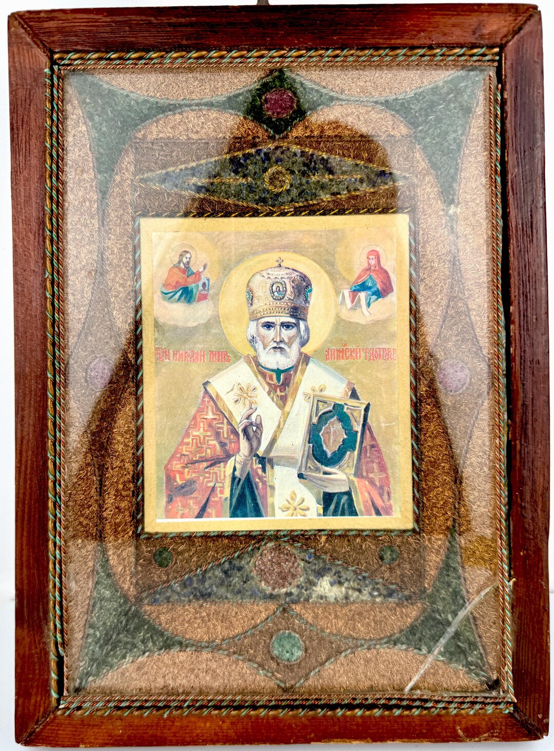 Orthodox Icon of Saint Nicholas in Wooden Kiot – 22x30 Cm Religious Art ...