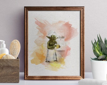 Lámina artística de Spa Wars para baño, "Recién salido de la ducha", Spa Wars, divertida decoración para el baño infantil