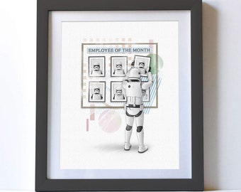 Spa Wars OFFICE Art Print, 'Employee of the Month', Home Office Art, Gift for Boss, Gift for Coworkers, Gift for Him