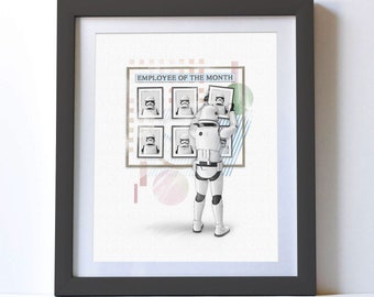 Lámina artística del empleado Stormtrooper del mes: Decoración de oficina de Star Wars