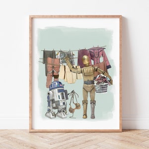 Star Wars Laundry Art, This Is Not the Chore You&#39;re Looking For, Laundry Room Decor, Laundry Room Art Print, Droids Laundry Art