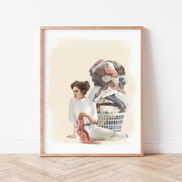 SPAWARS Laundry Art, Laundry in Alderaan Places, Laundry Room Decor, Laundry Room Art Print