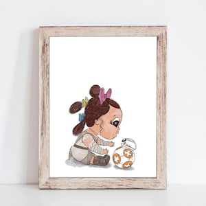 Spa Wars Nursery Art Decor, BABY REY, Nursery Wall Art Print, Kids Art, Playroom Art, Baby Girl Nursery