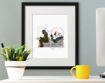 Star Wars Office Art Prints C 3po R2 D2 In Office Star Etsy