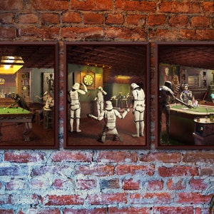 MAN CAVE Art Print Set of 3, Game Room Art, Man Cave Decor, Star Wars Art
