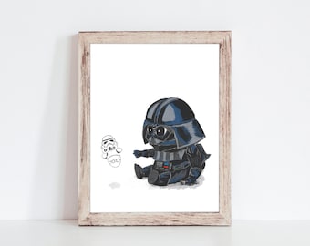 Baby Vader Art Print: Star Wars Nursery Decor