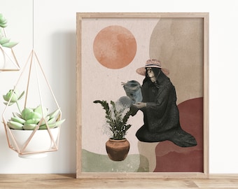 Darth Sidious Art, BOHO Star Wars Art Print,, Star Wars Gift, The Boho Bad Boys Set, Boho Plants Art