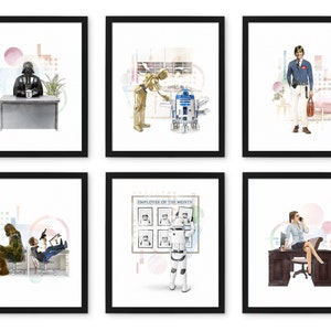 OFFICE Art Print SET of 6, Funny Office Art, Home Office Decor, Funny Gift for Boss, Funny Gift for Coworker