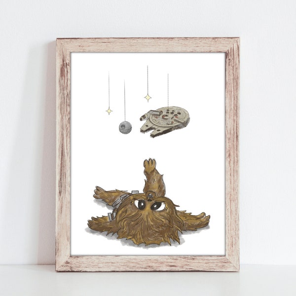 Lámina artística infantil de Star Wars de Baby Chewbacca