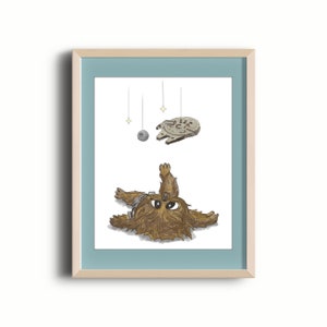 Baby Chewbacca Star Wars Nursery Art Print image 3