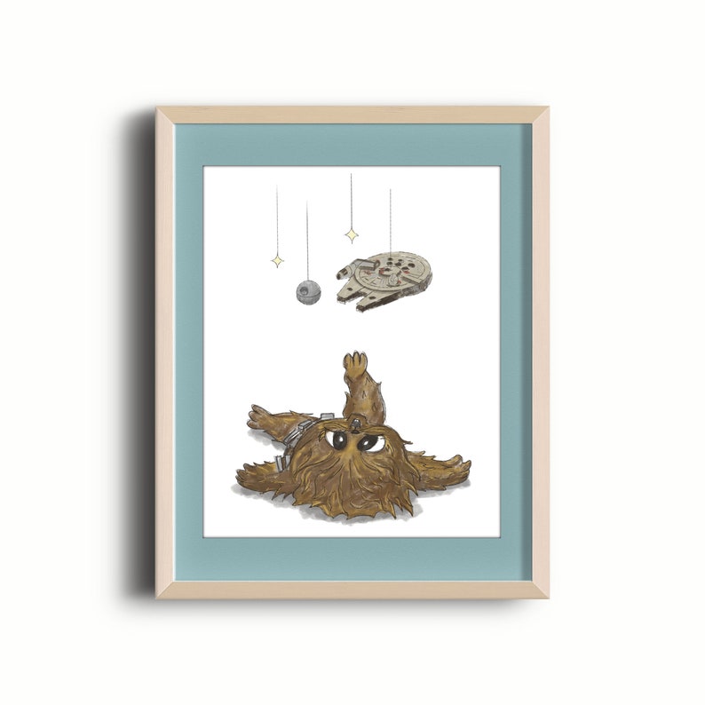 Baby Chewbacca Star Wars Nursery Art Print image 3
