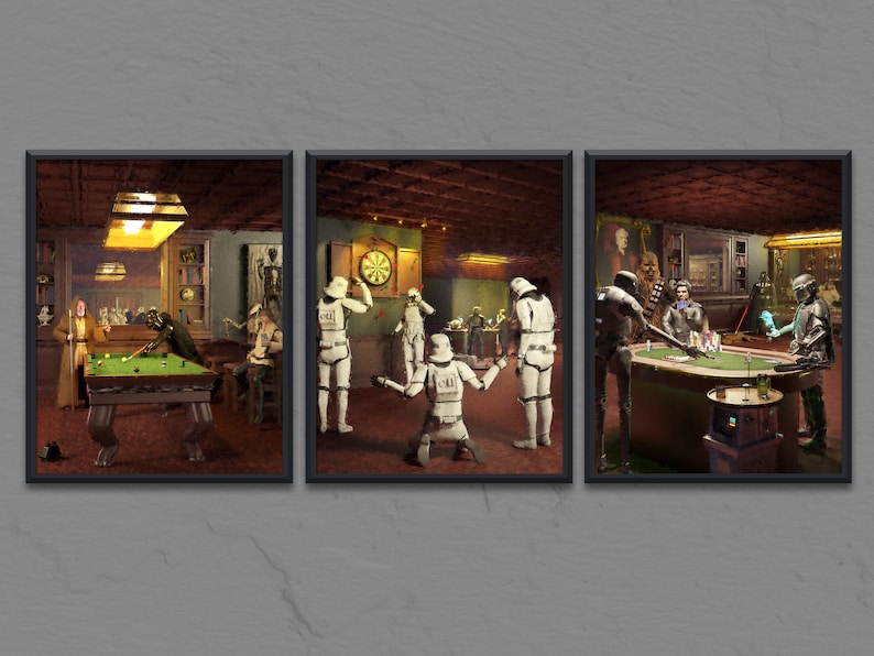 MAN CAVE Art Print Set of 3 Game Room Art Man Cave Decor Etsy