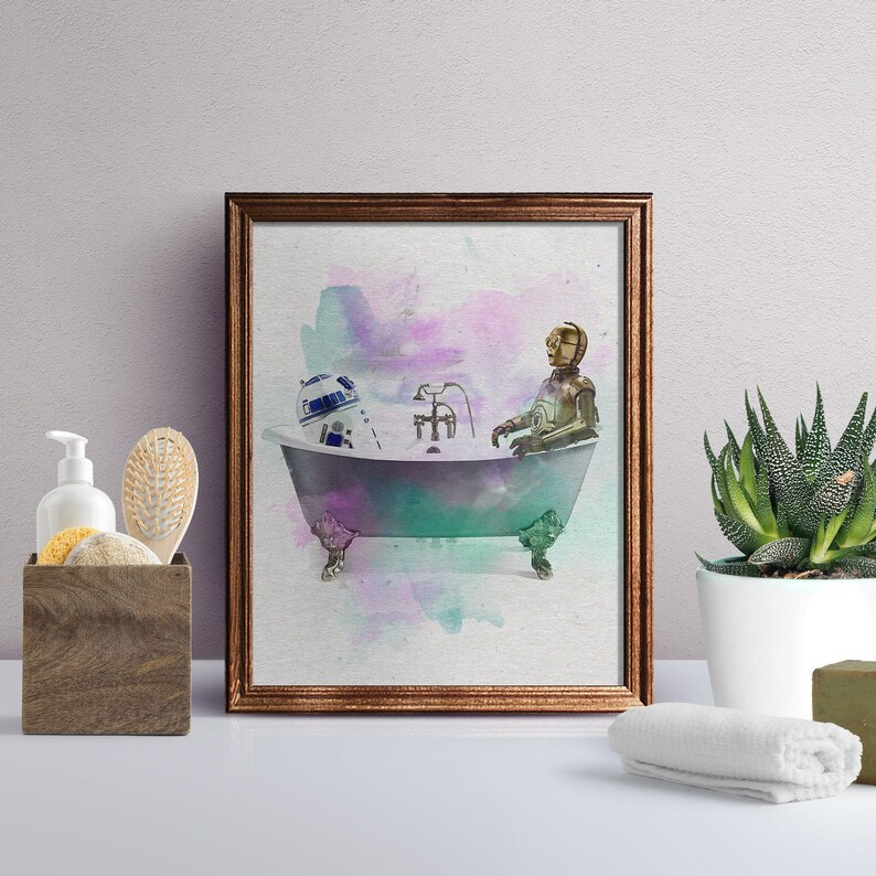 Spa Wars BATHROOM Entire Print Set of 6 Star Wars Gift Star Etsy