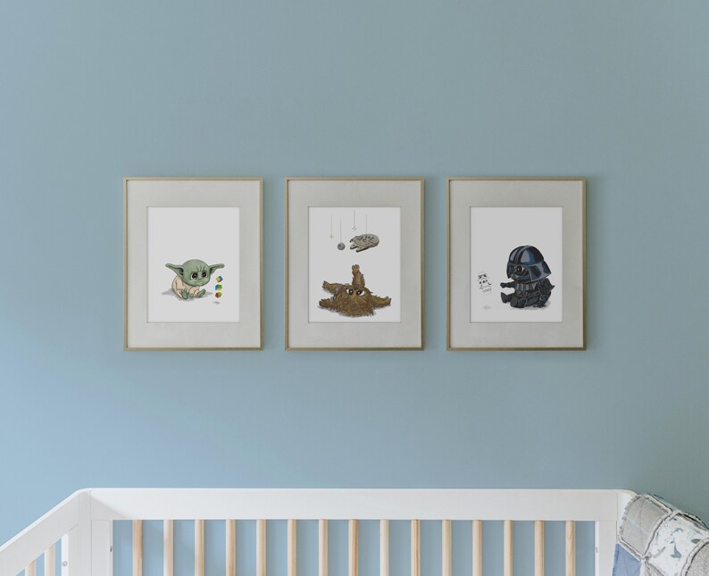 Baby Chewbacca Star Wars Nursery Art Print image 2