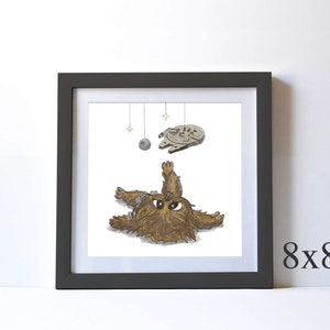 Baby Chewbacca Star Wars Nursery Art Print 8x8 inches