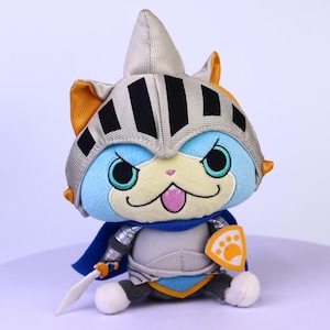 Sir Nyansalot Plush | Yo-kai Watch Yorozumart DX Stuffed Doll | Knight Nyan Collectible | Japanese Anime Plushie