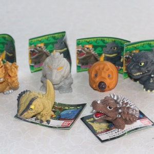 Set of 6 SD GODZILLA Bandai 1998 Small Capsule Toys HG Authentic