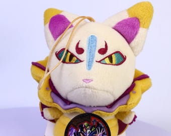 Yo-kai Watch Kyubi 6" Plush Keychain with B-Medal Banpresto Japan Authentic
