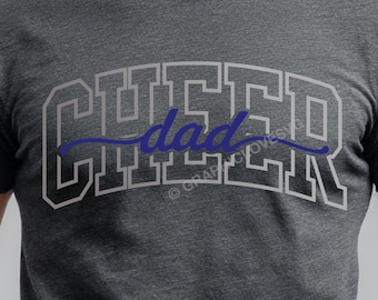 Cheer Dad Svg Png, Blue Silver Gold Black White Cheerleader Dad Png, Cheer Dad Png, Cheer Dad Shirt Iron On Png, Cheer Dad Sublimation