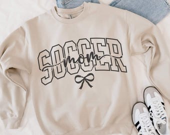 Soccer Mom Svg Png, Cute Chic Bow Sublimation Files, Black White Gold Glitter Red