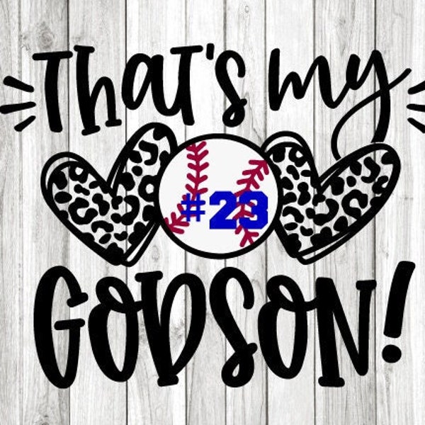 That's My Godson Svg, Baseball Leopard Godmother Svg, Game Day Baseball God Mother Shirt Iron On Png, Baseball Godmother Svg, Png