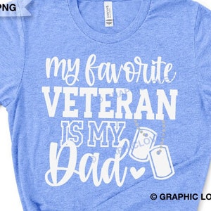 Filha de Veterana Svg PNG, Pai Veterano, Meu Veterano Favorito é Meu Pai Svg, Camiseta de Menina do Dia dos Veteranos Svg, Camisa Infantil Militar em Png para Passar a Ferro