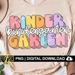 Kindergarten Png, Kindergarten Teacher Shirt Png, Kindergarten Shirt for Girl Png, Pastel Color Kindergarten Sublimation Png