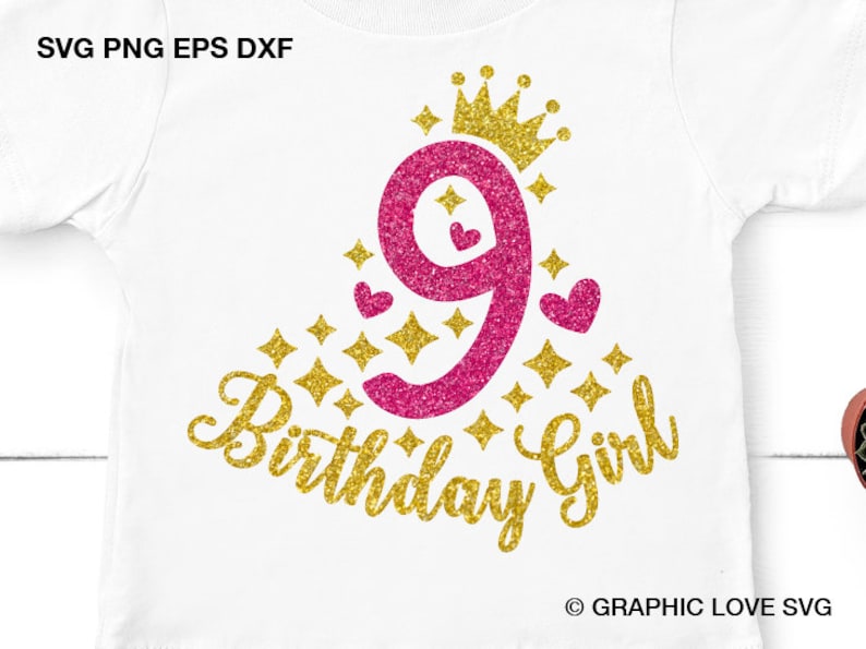 Download Ninth Birthday Girl svg 9th Birthday svg Nine Birthday svg ...
