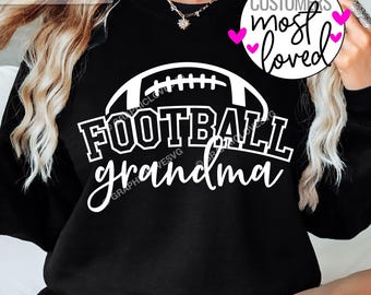 Nonna calciatrice SVG PNG, Nonna calciatrice sublimazione PNG, Maglietta nonna calciatrice termoadesiva PNG, Bianco, Nero
