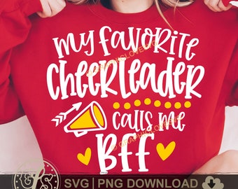 Cheer Best Friend Svg Png, Cheer Besties Svg My Favorite Cheerleader Best Friend Cheer Shirt Iron On Png, Dxf Cricut