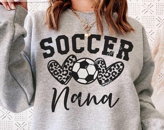 Soccer Nana Svg Png, Leopard Soccer Nana Svg, Black, White, Cheetah Soccer Nana Shirt Iron On Png, Soccer Nana Sublimation Png
