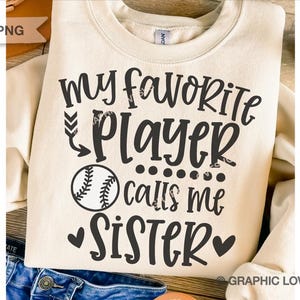 T Ball Schwester SVG Png, Mein Lieblingsspieler ruft mich Schwester SVG, Baseball Schwester SVG, Tee Ball Schwester Shirt Eisen auf Png, Tball Sis Sublimation