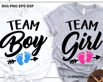 Team boy svg, Team girl svg, Pink or blue svg, Footprint Boy or girl svg, Gender reveal, Baby announcement Digital Download Svg Dxf Png Eps