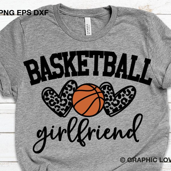 Basketball Girlfriend Svg, Leopard Basketball Girlfriend Png, Sports Svg, Cheetah Heart Gift for Her, Love Basketball Iron On Png, Cricut