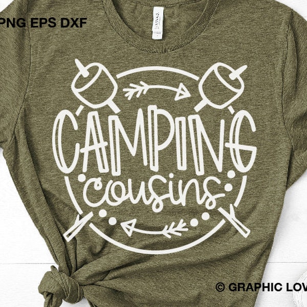Camping Cousins Svg, Family Camping Shirt Iron On Png, Camping Cousin Crew Svg, S'more Svg, Field Trip Svg, Cute Gift for Cousins Png